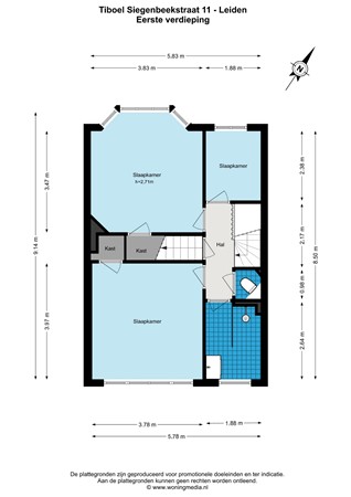 Floorplan - Tiboel Siegenbeekstraat 11, 2313 HA Leiden